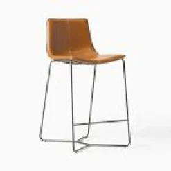 Open Box: Slope Bar Stool (30") - Vegan Leather Saddle, Charcoal