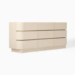 Open Box: Solstice Painted Raffia 9-Drawer Dresser (76") - Whitewash