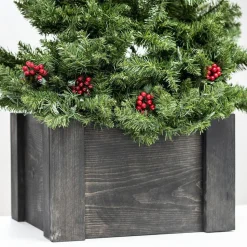 Open Box: The McGarvey Workshop Wooden Tree Skirt, Medium - Black