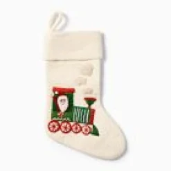 Open Box: Train Felt Stocking - White
