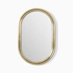 Open Box: Tubular Metal Wall Mirror (30" x 45") - Antique Brass