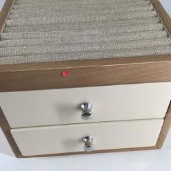 Open Box: Two-Tone Wood Jewelry Box, Double Drawer (7" x 7")
