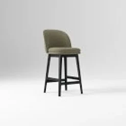 Open Box: Wayne Bar Stool (30") - Performance Velvet Dark Olive, Black