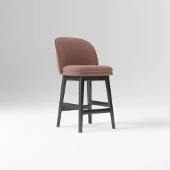 Open Box: Wayne Swivel Armless Counter Stool (26") - Performance Chenille Crossweave Plum, Black