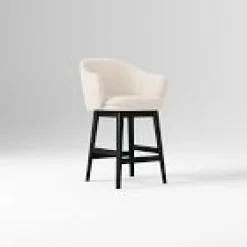 Open Box: Wayne Swivel Counter Stool (26") - Deco Weave Sand, Black