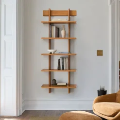 Otto Wall-Mounted Solid Wood Ladder Shelf (28")