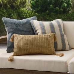 Outdoor Botanical Stripe Pillow Set