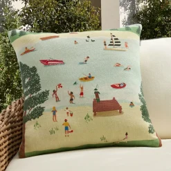 Outdoor Lake Life Scene Pillow