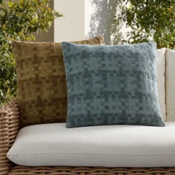 Outdoor Textured Checker Pillow