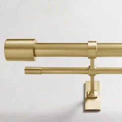 Oversized Adjustable Curtain Rod w/ Cylinder Finials