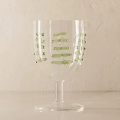 Palm Applique Wine Glasses