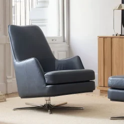 Patchin Leather Swivel Chair