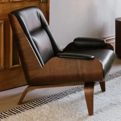 Paulo Bent Ply Leather Chair
