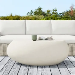 Pebble Indoor/Outdoor Oval Coffee Table (36"–48")