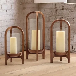 Pedestal Wood Lanterns