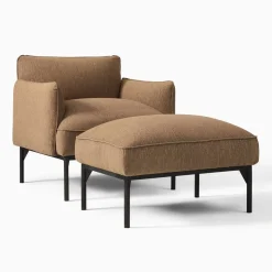 Penn Upholstered Outdoor Lounge Chair w/ Ottoman