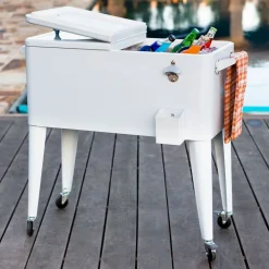 Permasteel 80 Qt. Portable Rolling Patio Cooler