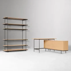 Pierce L-Shaped Desk (60") & Open Shelf (60") Set
