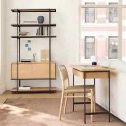 Pierce Mini Desk (36") & Narrow Storage Shelf (42") Set