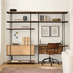 Pierce Wall Desk (50") & Narrow Storage Shelf (42") Set