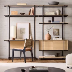 Pierce Wall Desk (50") & Narrow Storage Shelf (42") Set