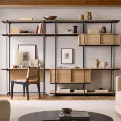 Pierce Wall Desk w/ Extra Wide Shelf Unit (122")