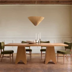 Pierce & Ward Burl Wood Dining Table & Chairs Set