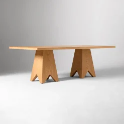 Pierce & Ward Burl Wood Dining Table & Chairs Set