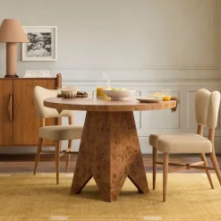 Pierce & Ward Burl Wood Round Bistro Table (42")