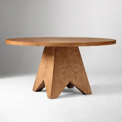 Pierce & Ward Burl Wood Round Dining Table (60")