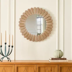 Pierce & Ward Faceted Round Wall Mirror