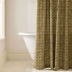 Pierce & Ward Floral Lattice Shower Curtain