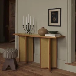 Pierce & Ward Linen Console Table (60")