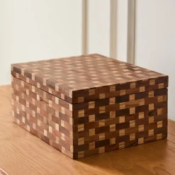 Pierce & Ward Marquetry Wood Decorative Box