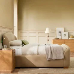 Pierce & Ward Upholstered Sleigh Bed