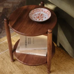 Pierce & Ward Wood Tiered Side Table (18")
