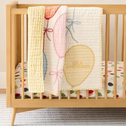 Pink Chicken Balloons Baby Quilt