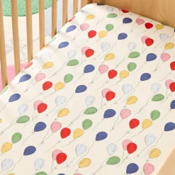Pink Chicken Balloons Crib Fitted Sheet