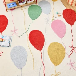 Pink Chicken Balloons Rug
