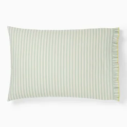 Pink Chicken Ruffle Stripe Pillowcase Set