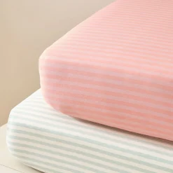 Pink Chicken Stripe Crib Fitted Sheet Bundle