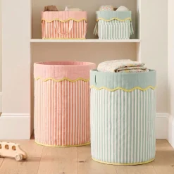 Pink Chicken Stripe Diaper Caddy
