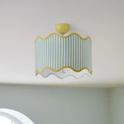 Pink Chicken Stripe Flush Mount (18")