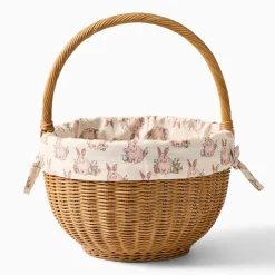 Pink Chicken Woven Easter Basket w/ Liner