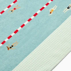 Pool Laps Scene Beach Towel
