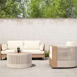 Porto Outdoor Sofa, Swivel Chair & Coffee Table Set