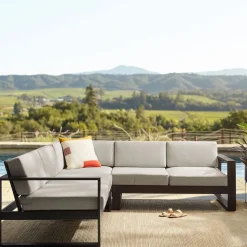 Portside Aluminum Outdoor 3-Piece L-Shaped Sectional (94")