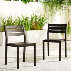 Portside Aluminum Outdoor Stacking Dining Chair (Set of 2)