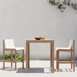 Portside Outdoor Bar Table (35") & Cusco Stools Set