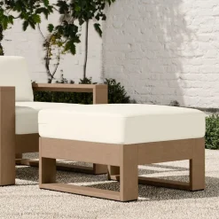 Portside Wood Outdoor Lounge Chair & Ottoman Set
